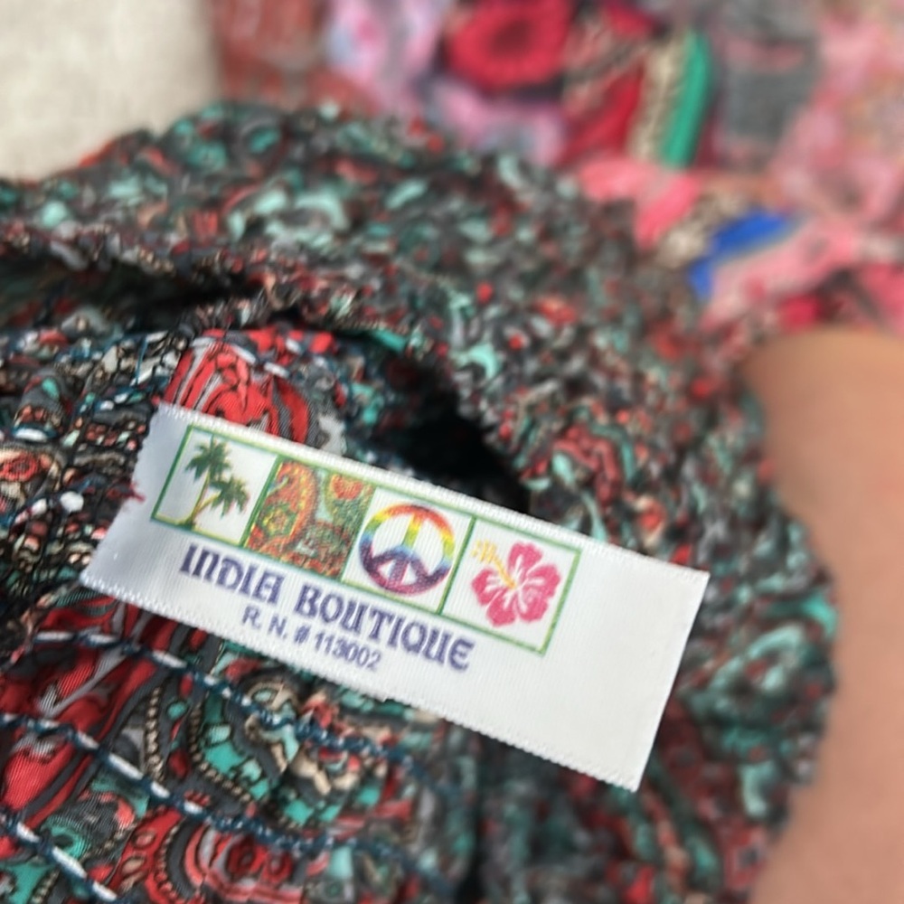 India Boutique Colorful Patchwork Midi Skirt - Picture 2 of 2